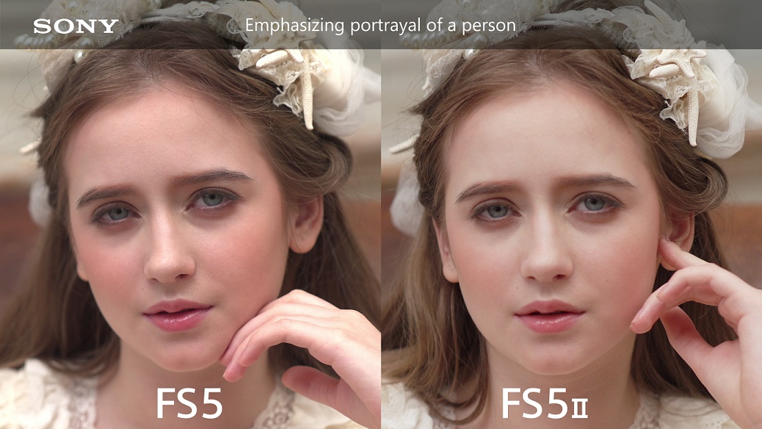 FS5(오른쪽)와 FS5II 비교 영상 프레임. 소니코리아 제공