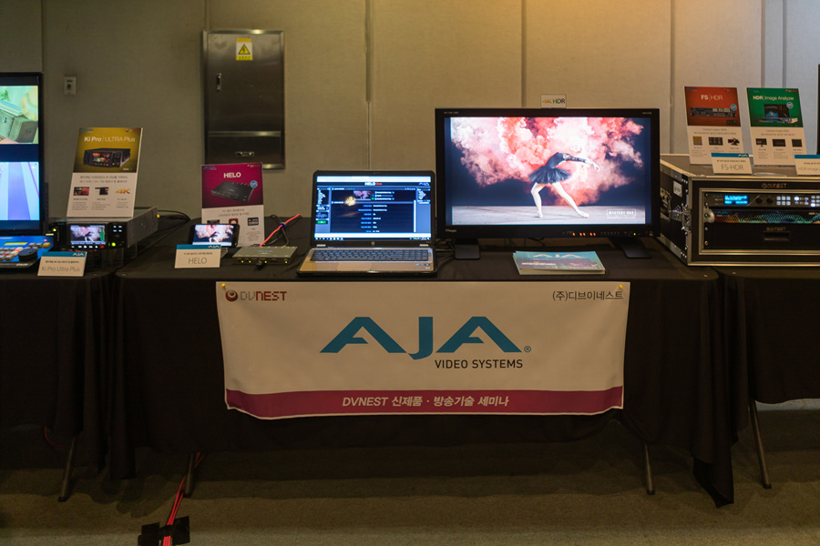 AJA는 신제품 AJA의 Ki Pro GO의 소개와 더불어 4K HDR 솔루션을 함께 시연했다.