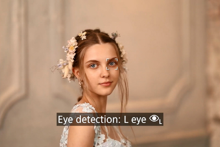 인물 촬영 시 눈동자 추적도 왼쪽과 오른쪽 눈을 설정할 수 있어 보다 정확한 검출을 지원한다